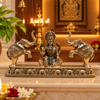 Premium Gaja Lakshmi – Ashtadhatu Idol with Elephants