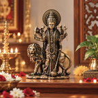 Premium Ashtadhatu Durga Maa Idol with Lion – Antique Finish