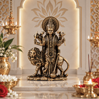 Premium Ashtadhatu Durga Maa Idol with Lion – Antique Finish