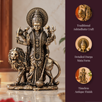 Premium Ashtadhatu Durga Maa Idol with Lion – Antique Finish