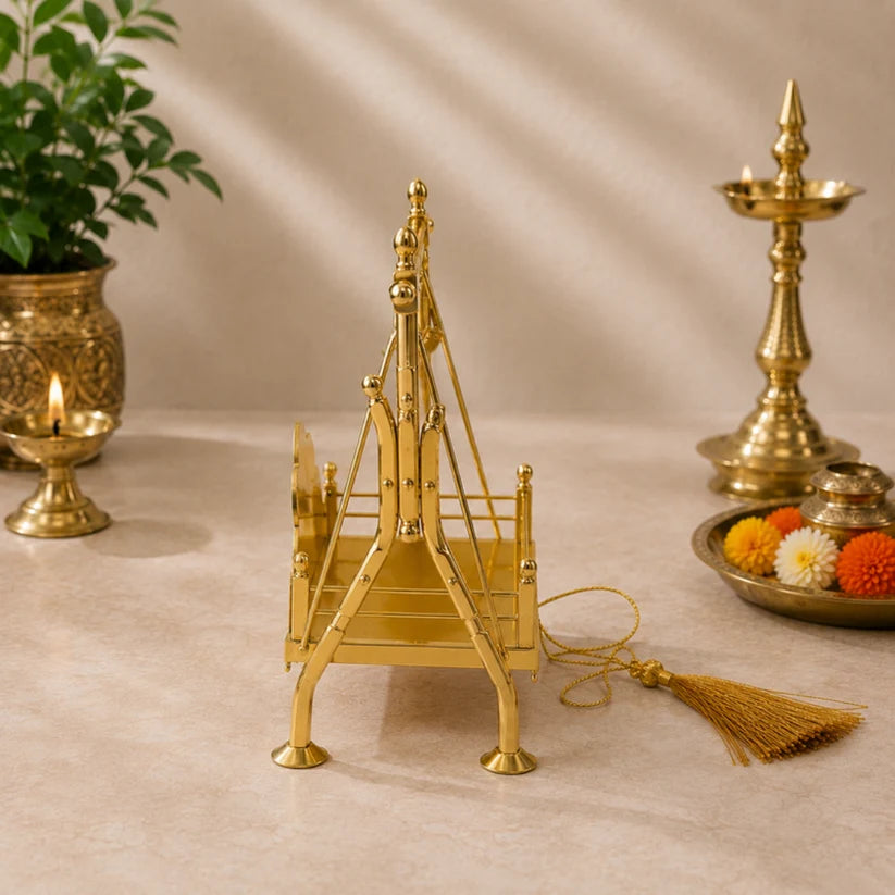 Premium Brass Laddu Gopal Jhula – Bal Krishna Swing
