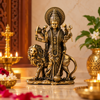 Premium Ashtadhatu Durga Maa Idol with Lion – Antique Finish