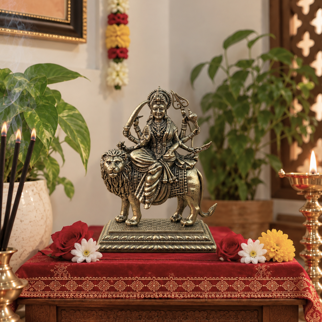 Premium Ashtadhatu Durga Mata Idol – Antique Finish