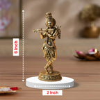 Premium Brass Krishna Idol – Tribhanga Form