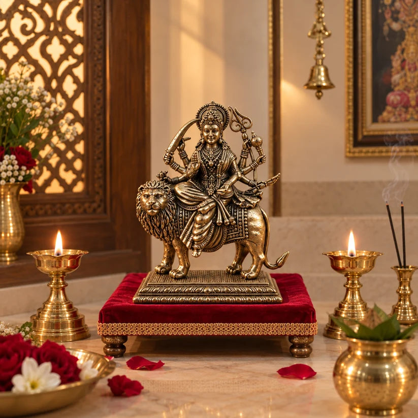 Premium Ashtadhatu Durga Mata Idol – Antique Finish