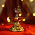 Premium Brass Mor Samai – Twin Diya