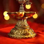 Premium Brass Mor Samai – Twin Diya