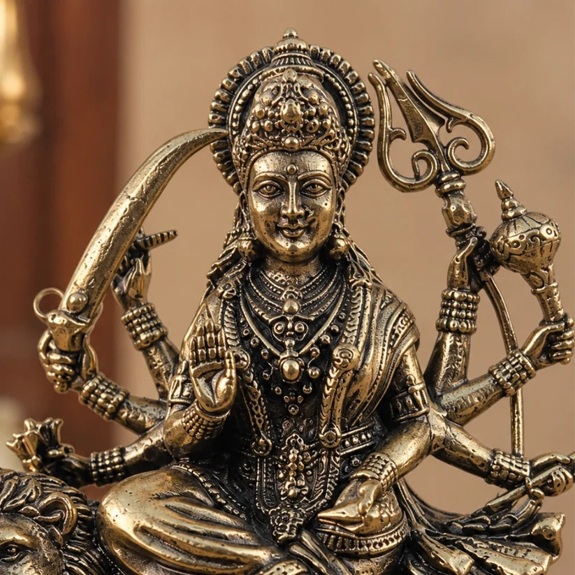 Premium Ashtadhatu Durga Mata Idol – Antique Finish