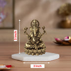 Premium Brass Ganesha Idol – Lotus Throne