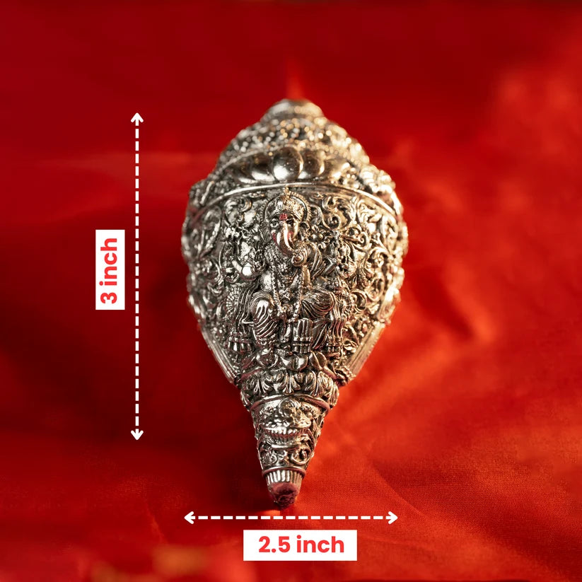 Ganesha Shankh Premium Silver-Plated