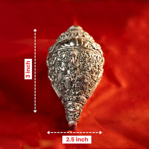 Ganesha Shankh Premium Silver-Plated