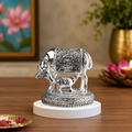 Kamdhenu Cow with Calf Idol Premium Silver-Plated