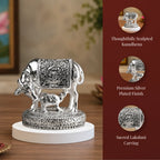 Kamdhenu Cow with Calf Idol Premium Silver-Plated