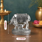 Kamdhenu Cow with Calf Idol Premium Silver-Plated
