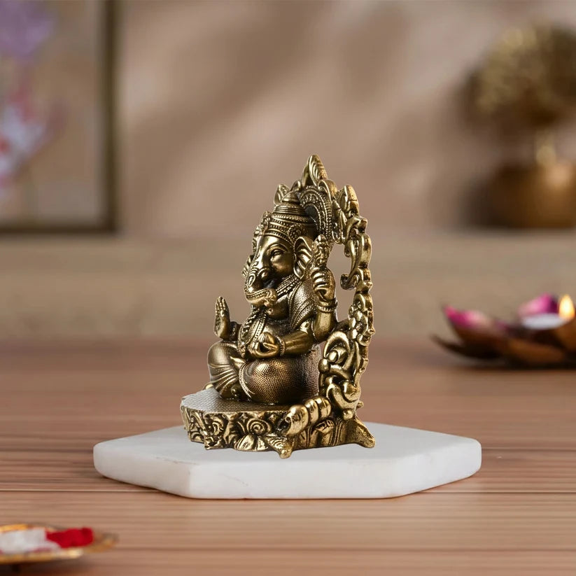Premium Brass Ganesh Idol –Prabhavali Form