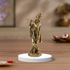 Premium Brass Krishna Idol – Flute Form