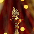Premium Brass Peacock Diya Stand