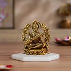Premium Brass Saraswati Idol – Veena & Prabhavali