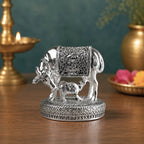 Kamdhenu Cow with Calf Idol Premium Silver-Plated