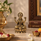Premium Brass Lakshmi Idol – Lotus Throne