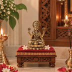 Premium Brass Lakshmi Idol – Lotus Throne